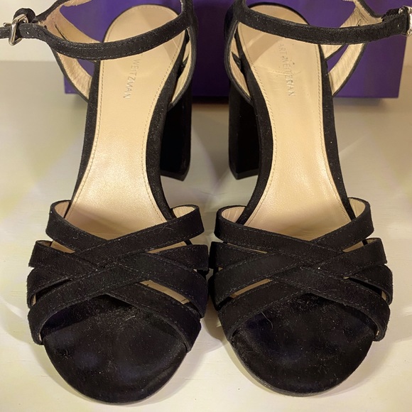 Stuart Weitzman Memoir Block Heel Sandal Suede - Picture 2 of 16